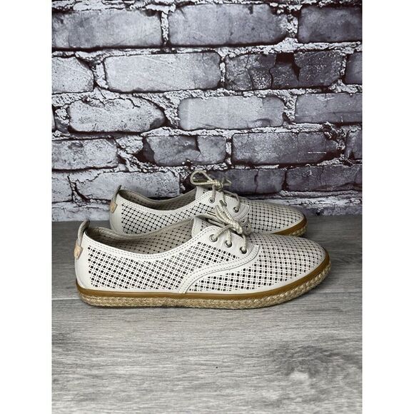 Cole Haan Ivory Leather Perforated Espadrilles Comfort Shoes Women Sz 8.5B US/39 - Picture 12 of 16